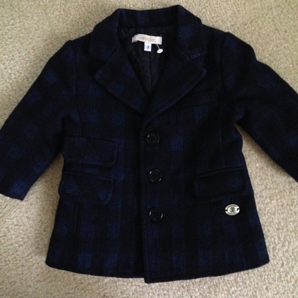 ROBERTO CAVALLI wool blend winter coat Boys 3 months designer